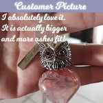 Pink Wise Owl Lady Heart Cremation Jewelry - Love Charms® Option