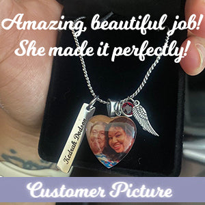 Color Photo Pendant Heart Jewelry Urn - Love Charms® Option 