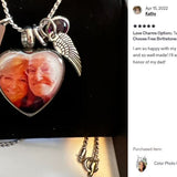 Color Photo Pendant Heart Jewelry Urn - Love Charms® Option 