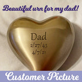 Eternal Golden Heart Keepsake Cremation Urn - Engraving Option