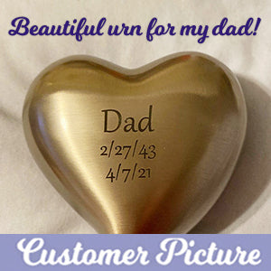 Eternal Golden Heart Keepsake Cremation Urn - Engraving Option