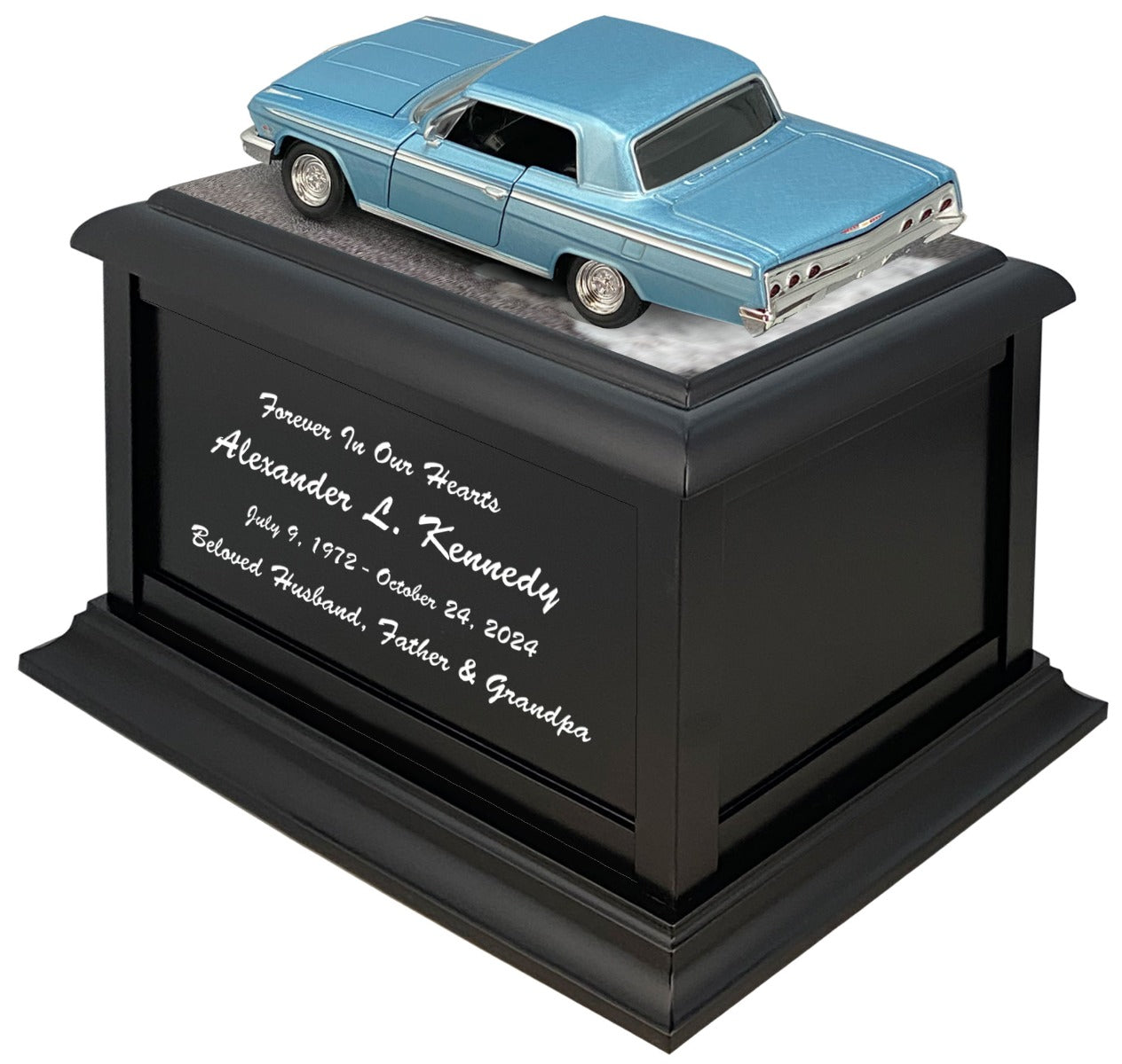 Car Race Track Wood Adult Cremation Urn & Muscle Car Home Décor