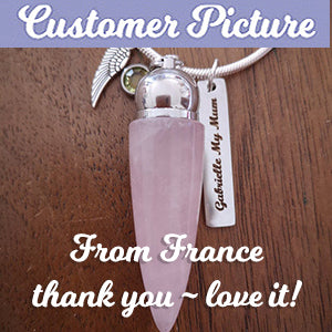 Rose Quartz Cremation Jewelry Urn - Love Charms™ Option