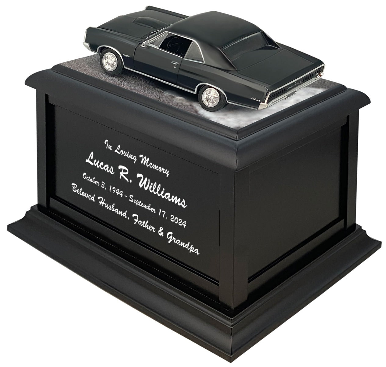 Car Race Track Wood Adult Cremation Urn & Muscle Car Home Décor