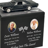Race Track Companion Cremation Urn & 1966 Pontiac GTO Hard Top Décor - With Photos