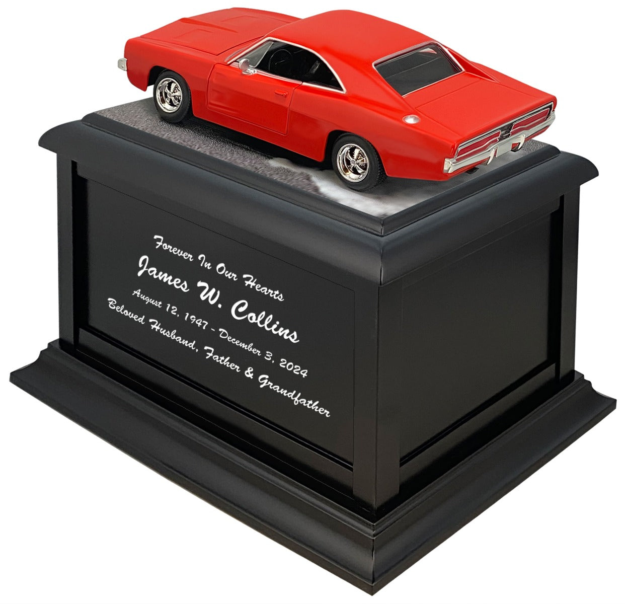 Car Race Track Wood Adult Cremation Urn & Muscle Car Home Décor