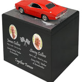 Race Track Companion Cremation Urn & 1969 Dodge Charger R/T Décor - With Photos