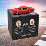Race Track Companion Cremation Urn & 1969 Dodge Charger R/T Décor - With Photos