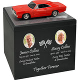 Race Track Companion Cremation Urn & 1969 Dodge Charger R/T Décor - With Photos