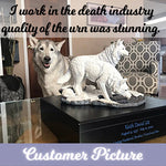 White Wolves Art & Wood Cremation Urn