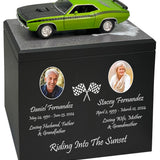 Race Track Companion Cremation Urn & 1970 Plymouth Cuda Décor - With Photos