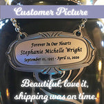 Pewter Medallion Urn Name Plates - Birth & Passing Stone Option
