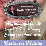 Photo Medallion Urn Name Plates - Birth & Passing Stone Option
