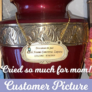 Gold Medallion Urn Name Plates - Birth & Passing Stone Option