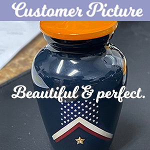 Veteran Flag Mini Urn - Love Charms® Option 