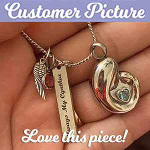 Mother & Child Blue Crystal Ashes Urn - Love Charms™ Option