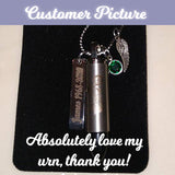 Black Tip Bullet Pendant Keepsake Urn - Love Charms™ Option