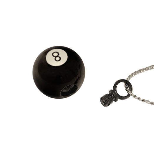 8 Ball Ash Pendant Urn - Love Charm Option