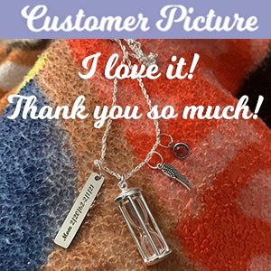 Hourglass Silver Cremation Jewelry Urn - Love Charms® Option