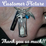 Hourglass Silver Cremation Jewelry Urn - Love Charms® Option
