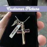 Pewter Cross Pendant Urn - Love Charms™ Option