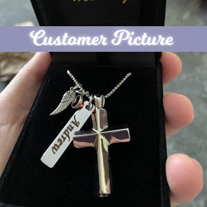 Pewter Cross Pendant Urn - Love Charms™ Option 