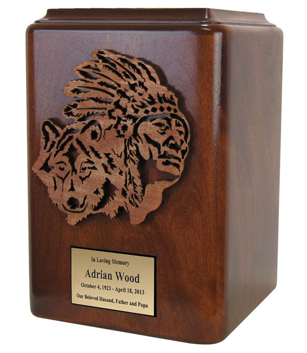 Personalized Wolf Indian Urn