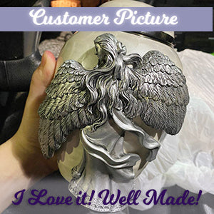 Wings of an Angel White Adult Urn - Pro Laser Engraving - Burial Vault Option