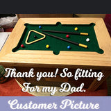 Pool Table & Billiards Cremation Urn - Hand Made USA Gaming Table Urn