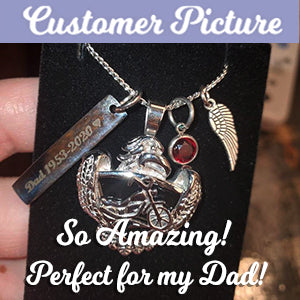 Eagle Biker Ash Pendant Urn - Love Charms™ Option