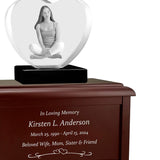 Heart 3D Crystal Keep The Memory® Brown Wood Urn Set