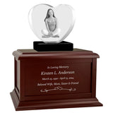 Heart 3D Crystal Keep The Memory® Brown Wood Urn Set