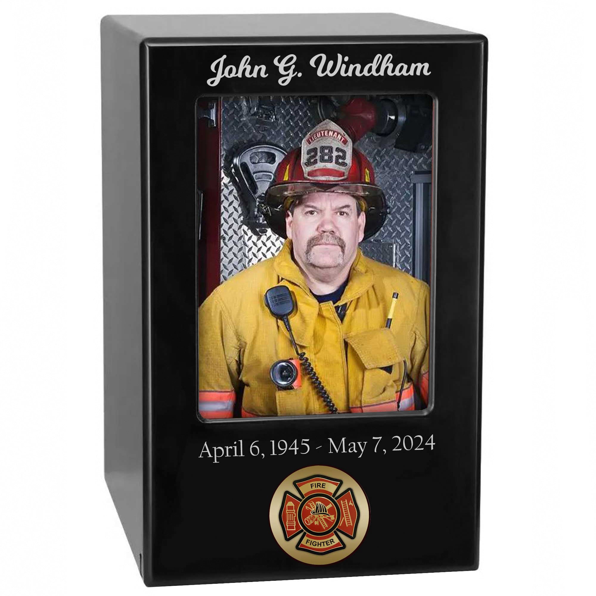 Firefighter or Police Officer Adult Cremation Photo Urn