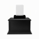 Rectangle 3D Crystal Black, Brown or White Keep The Memory® Wood Urn Set - 3D Crystal Photo Engraved Wood Urn