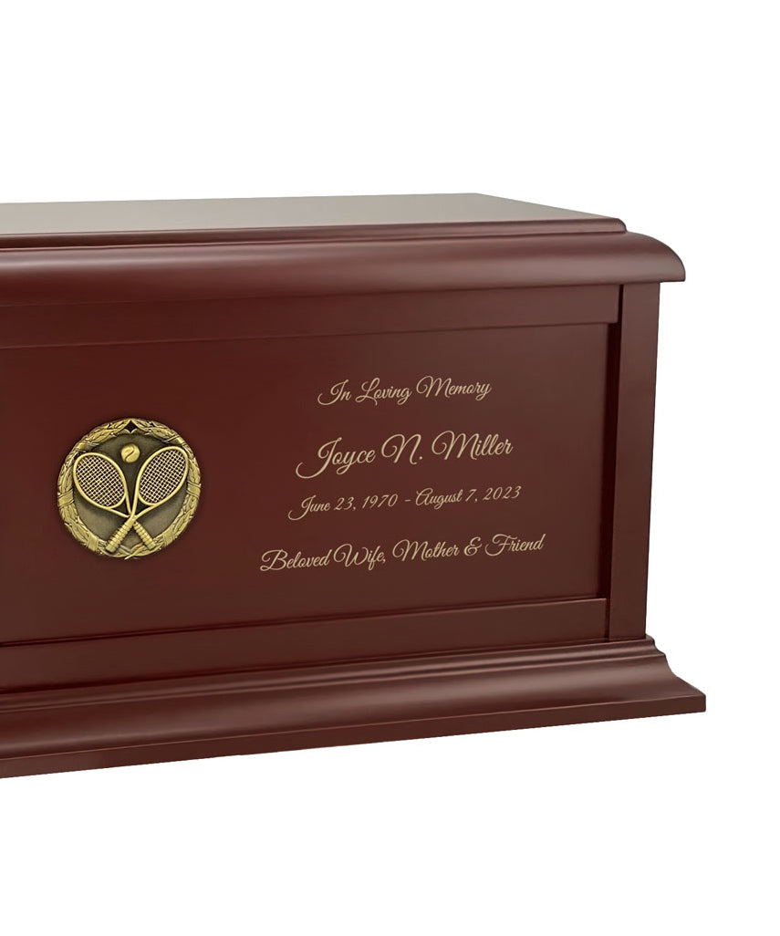 Tennis Racket Birch Cremation Urn