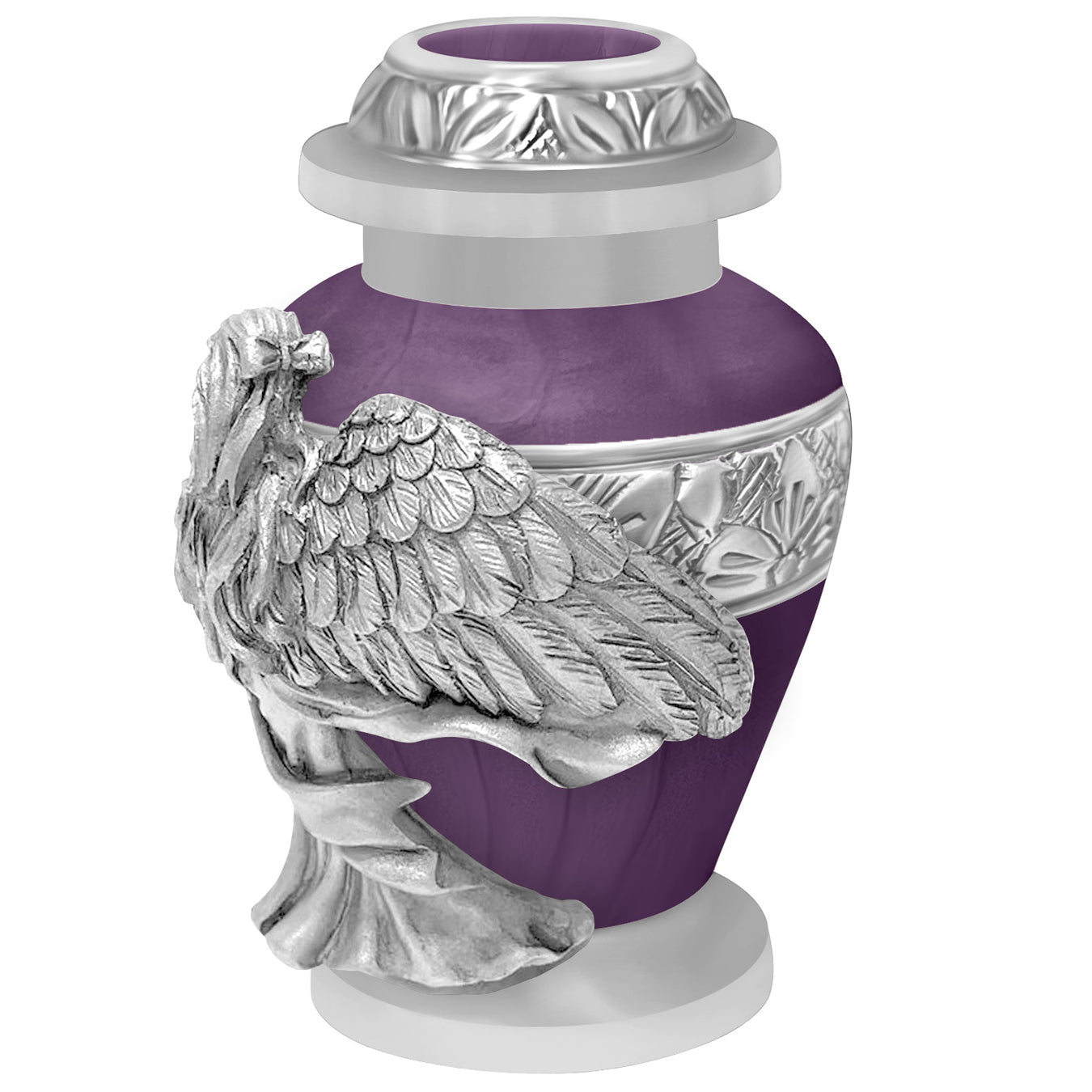 Wings of an Angel Purple Keepsake Urn - Engraving Option