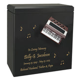 Accordion Wood Adult Cremation Urn - Black or Burgundy Miniature Accordion - Photo Option