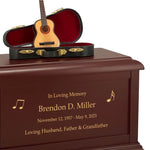 Acoustic Guitar Case Cremation Urn - Adult Wood and Miniature Instrument Urn