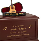 Acoustic Guitar Case Cremation Urn - Adult Wood and Miniature Instrument Urn