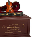 Violin Case Cremation Urn - Adult Wood and Miniature Instrument Urn
