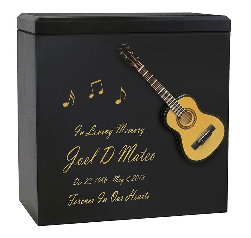 Acoustic Guitar Braille Cremation Urn