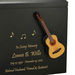 Acoustic Guitar Wood Adult Cremation Urn - Miniature Guitar - Photo Option