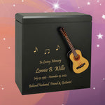 Acoustic Guitar Wood Adult Cremation Urn - Miniature Guitar - Photo Option