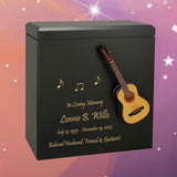 Acoustic Guitar Wood Adult Cremation Urn - Miniature Guitar - Photo Option