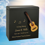 Acoustic Guitar Wood Adult Cremation Urn - Miniature Guitar - Photo Option