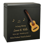 Acoustic Guitar Wood Adult Cremation Urn - Miniature Guitar - Photo Option
