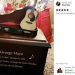 Acoustic Guitar Case Cremation Urn - Adult Wood and Miniature Instrument Urn
