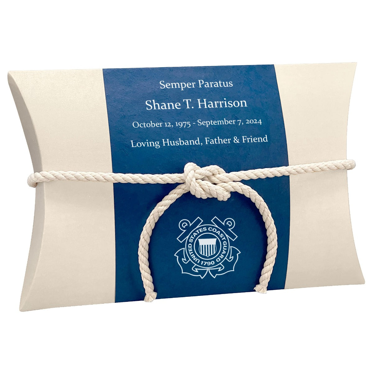 US Coast Guard Military - Water Burial At Sea Peaceful Pillow® Urn