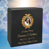 Gold Photo Frame Adult Wood Cremation Urn