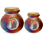 Cat Lover Moon Raku Cremation Adult or Medium Urn - Personalization Option